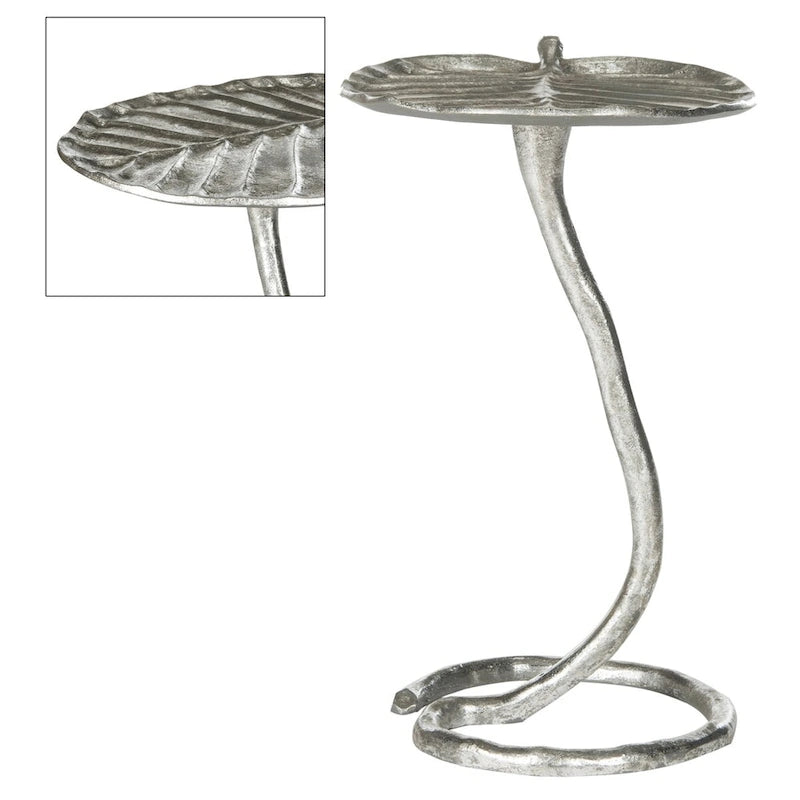 Gold Finish Contemporary Side Table 15W x 13D x 21H Inches