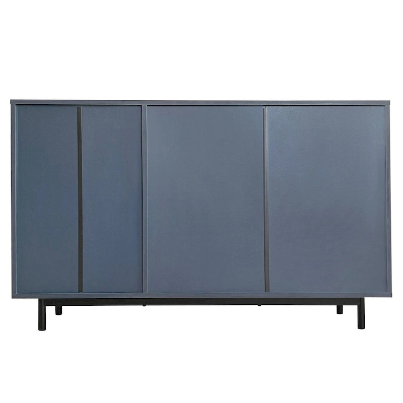 Wave Pattern Storage Cabinet with 2 Doors and 2 Drawers, Adjustable, Suitable for Study, Entrance and Living Room