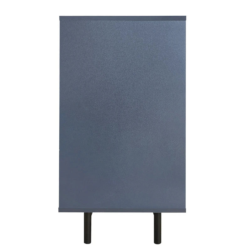 Wave Pattern Storage Cabinet with 2 Doors and 2 Drawers, Adjustable, Suitable for Study, Entrance and Living Room