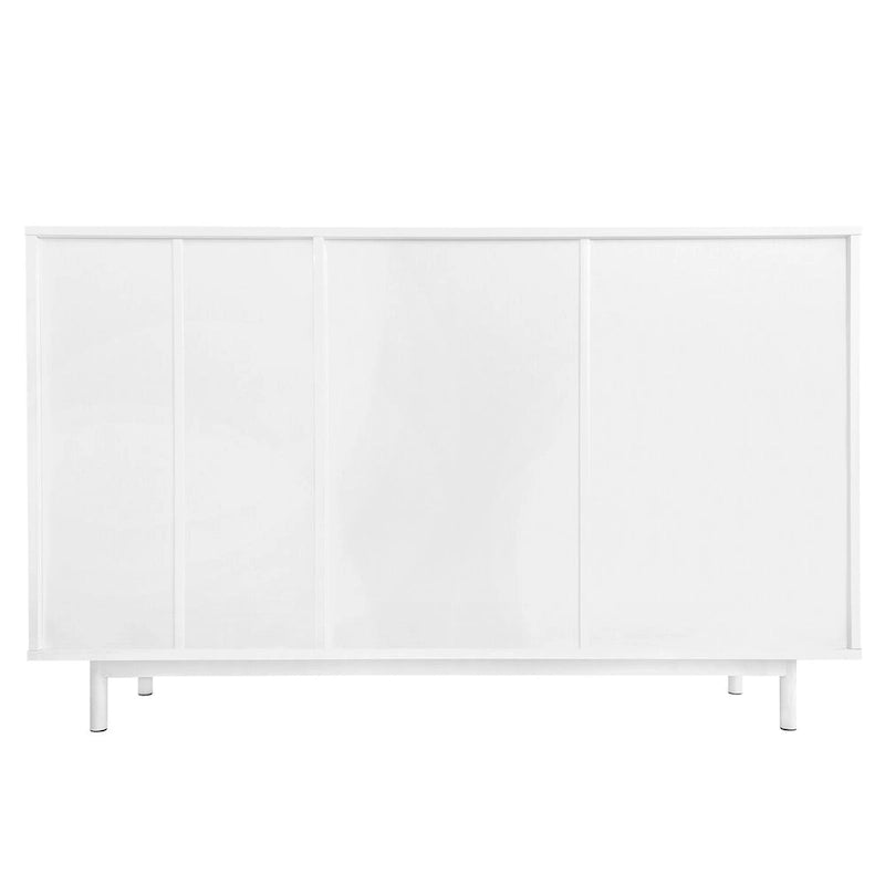 Wave Pattern Storage Cabinet with 2 Doors and 2 Drawers, Adjustable, Suitable for Study, Entrance and Living Room