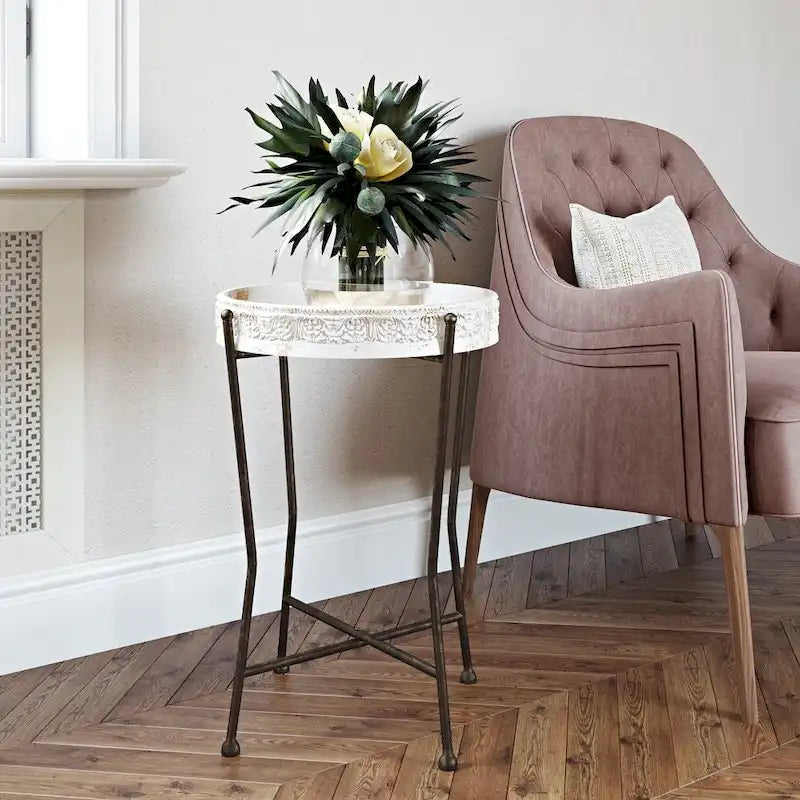 Farmhouse Accent Table - 23.5H x 15.5W x 15.5D