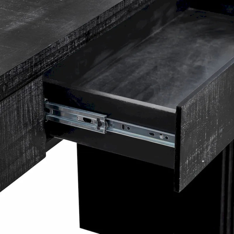 Unique Retro Silhouette Console Table with Two Drawers Fluted Detail