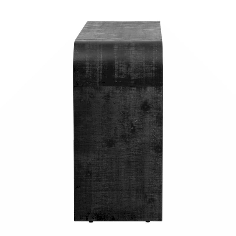 Unique Retro Silhouette Console Table with Two Drawers Fluted Detail