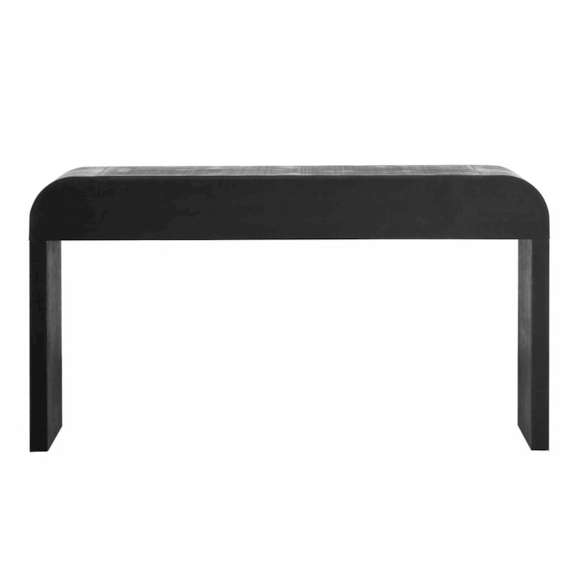 Unique Retro Silhouette Console Table with Two Drawers Fluted Detail