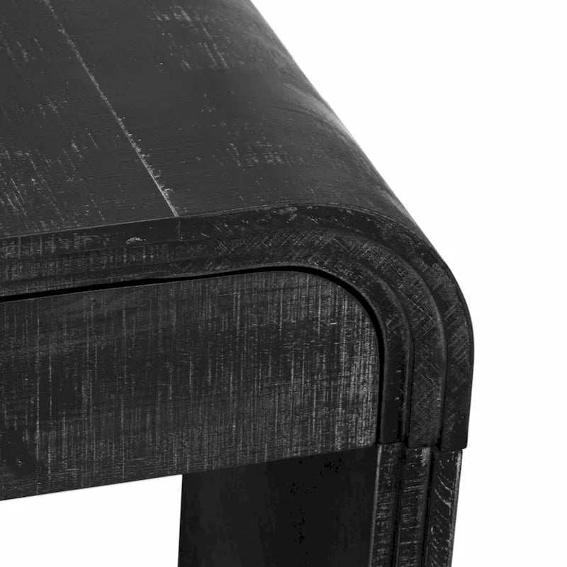 Unique Retro Silhouette Console Table with Two Drawers Fluted Detail