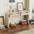 Unique Retro Silhouette Console Table with Two Drawers Fluted Detail