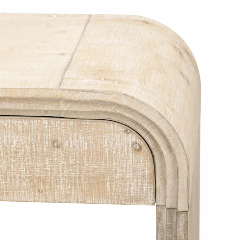 Unique Retro Silhouette Console Table with Two Drawers Fluted Detail