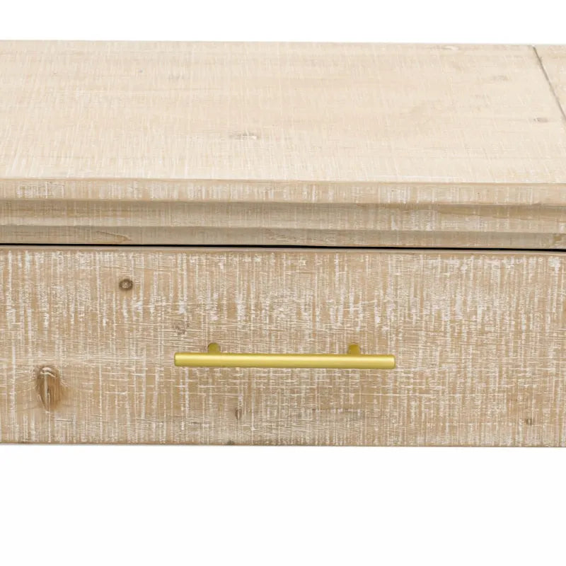 Unique Retro Silhouette Console Table with Two Drawers Fluted Detail