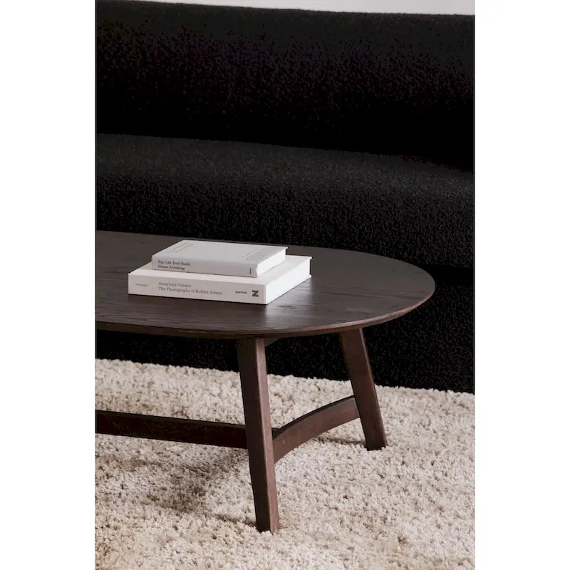 Mid-Century Modern Solid Oak Coffee Table 54W x 17H x 28D Inches