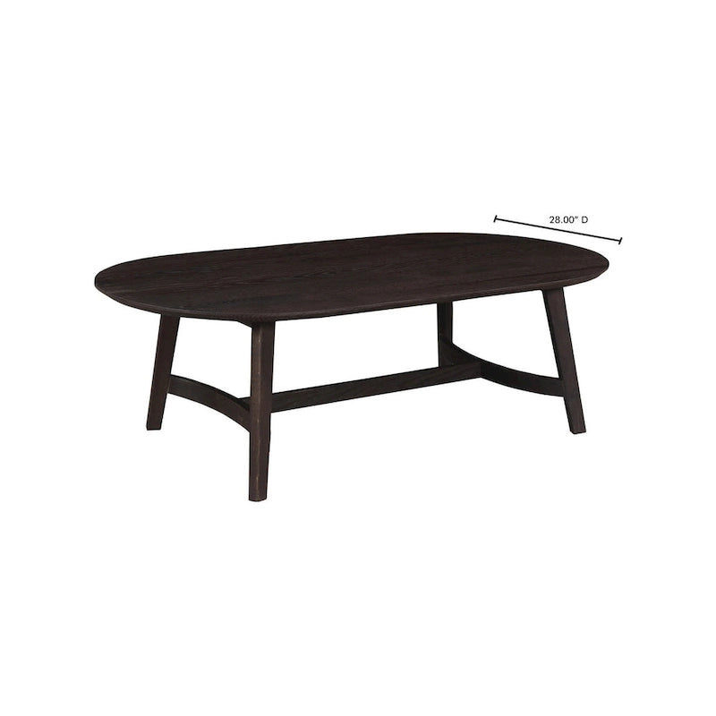 Mid-Century Modern Solid Oak Coffee Table 54W x 17H x 28D Inches