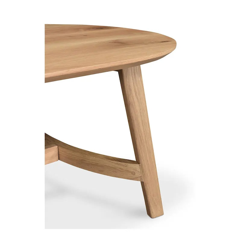 Mid-Century Modern Solid Oak Coffee Table 54W x 17H x 28D Inches