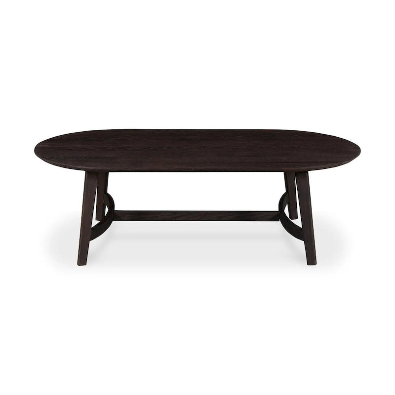 Mid-Century Modern Solid Oak Coffee Table 54W x 17H x 28D Inches