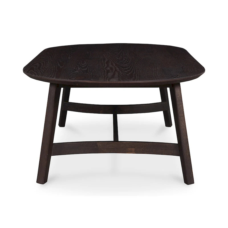 Mid-Century Modern Solid Oak Coffee Table 54W x 17H x 28D Inches