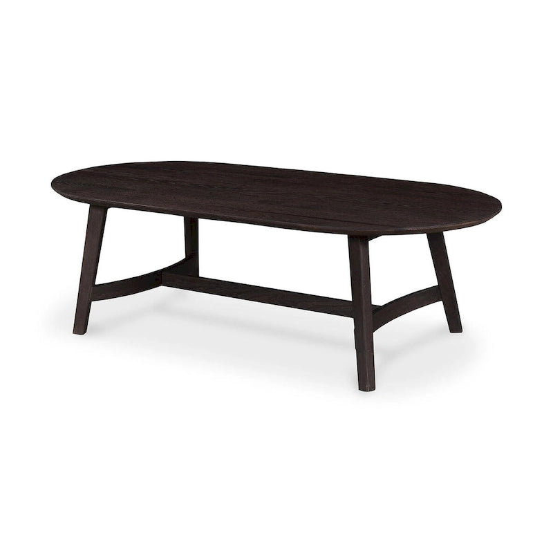 Mid-Century Modern Solid Oak Coffee Table 54W x 17H x 28D Inches