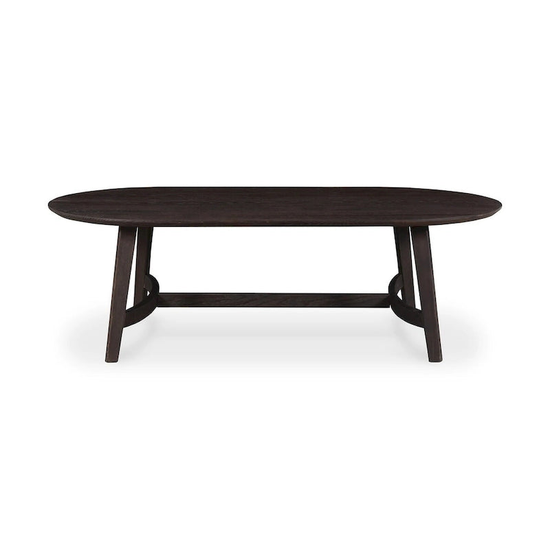Mid-Century Modern Solid Oak Coffee Table 54W x 17H x 28D Inches