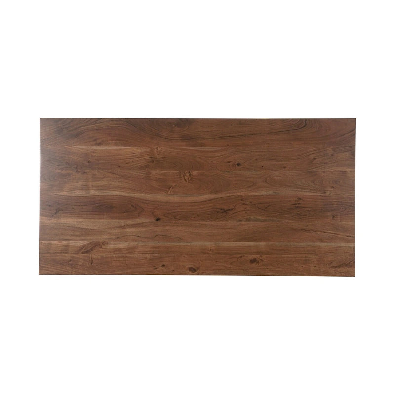 71" Wide Dining Table in Brown Mango Wood Mid-Century Style