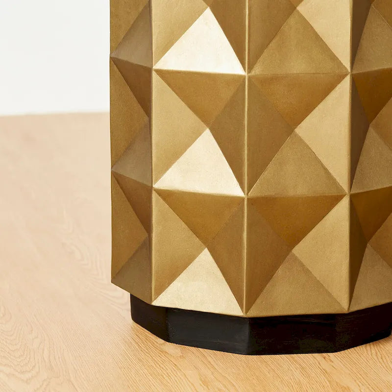 Antique Gold MGO Geometric Side Table or Accent Stool 14L x 14W x 17H