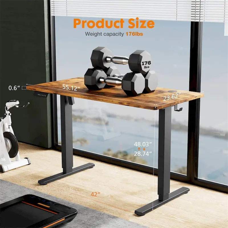 Electric Height Adjustable Standing Desk for Home Office Modern Style