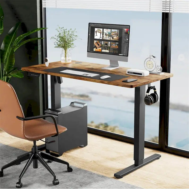 Electric Height Adjustable Standing Desk for Home Office Modern Style