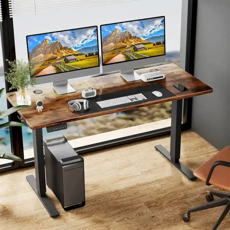 Electric Height Adjustable Standing Desk for Home Office Modern Style