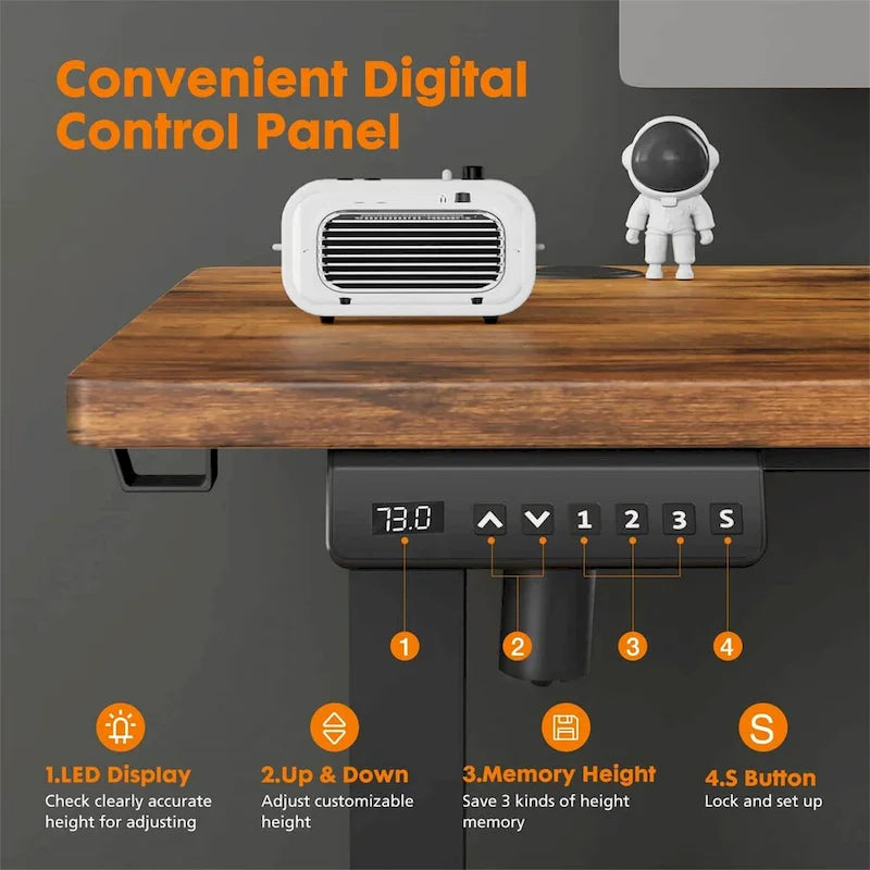 Electric Height Adjustable Standing Desk for Home Office Modern Style
