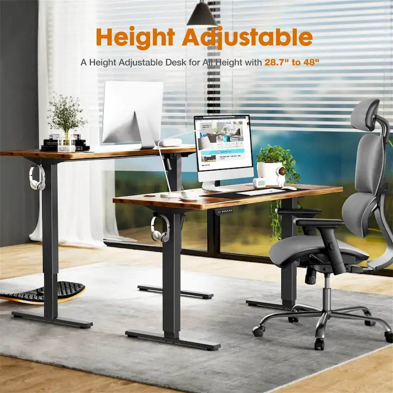 Electric Height Adjustable Standing Desk for Home Office Modern Style