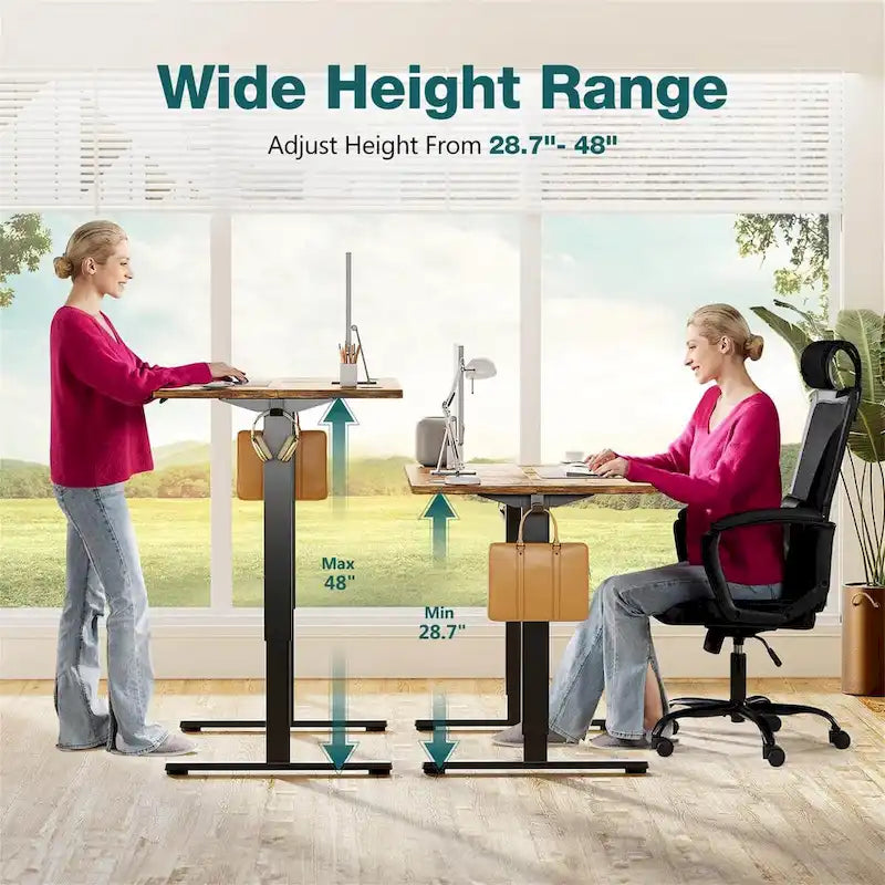 Electric Height Adjustable Standing Desk for Home Office Modern Style