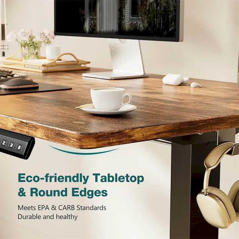 Electric Height Adjustable Standing Desk for Home Office Modern Style