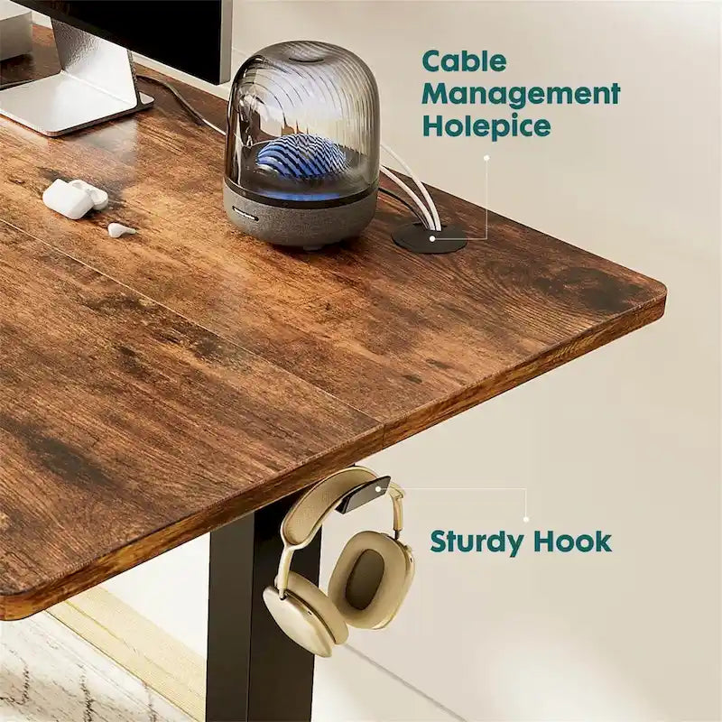 Electric Height Adjustable Standing Desk for Home Office Modern Style