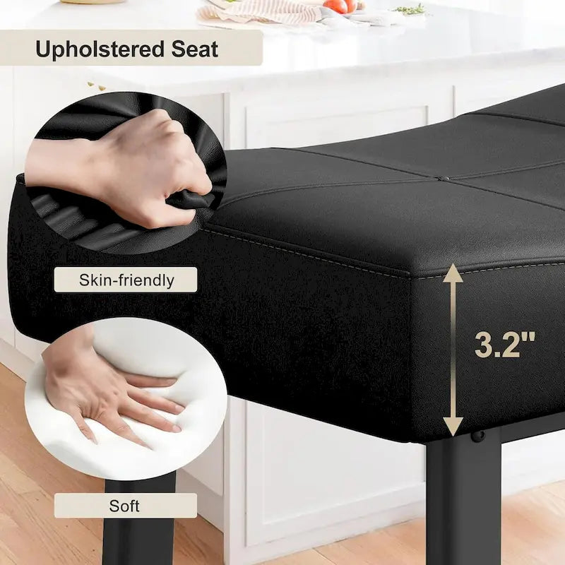 24-Inch Bar Stools, Ergonomic Saddle Seat, 2pcs